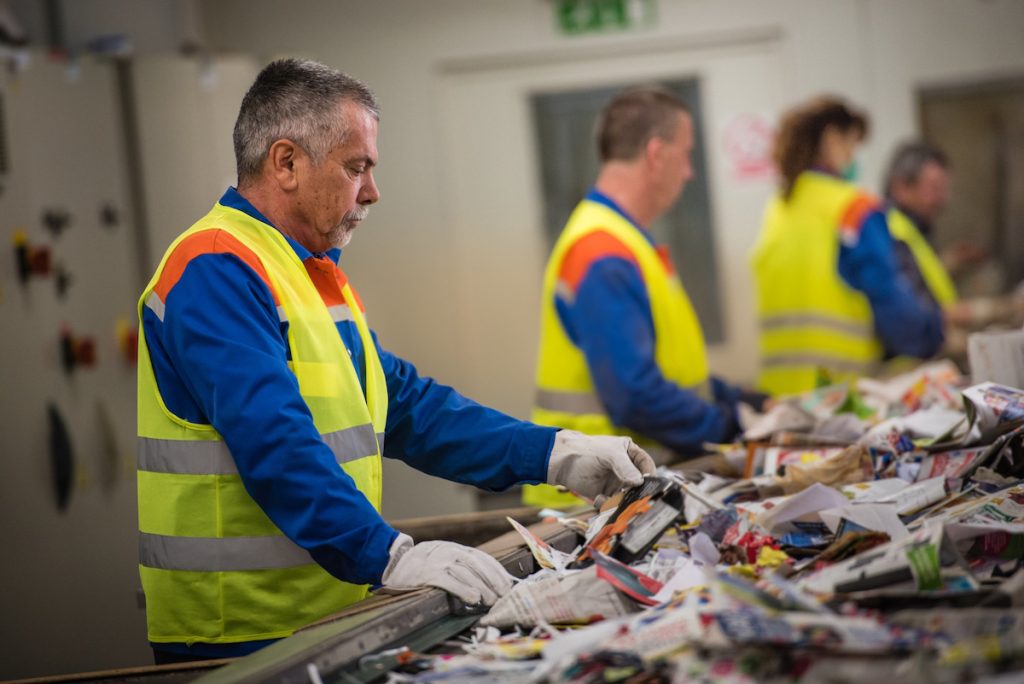 recycling center jobs workers assembly line