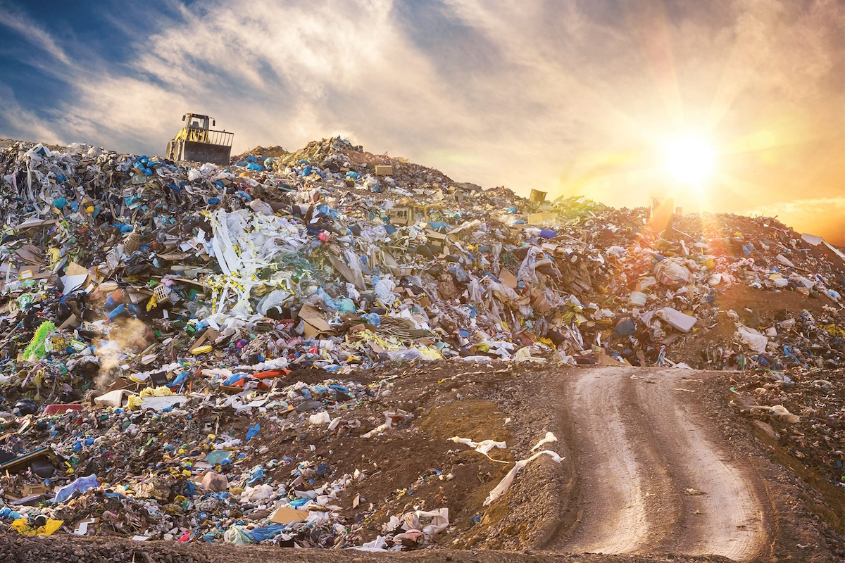 recyclable items garbage pile landfill